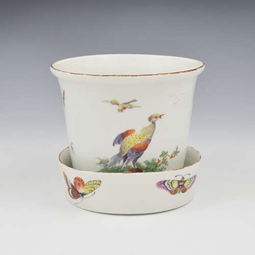 Rare 18th Century Derby Porcelain Potting / Flower Pot & Stand c.1760