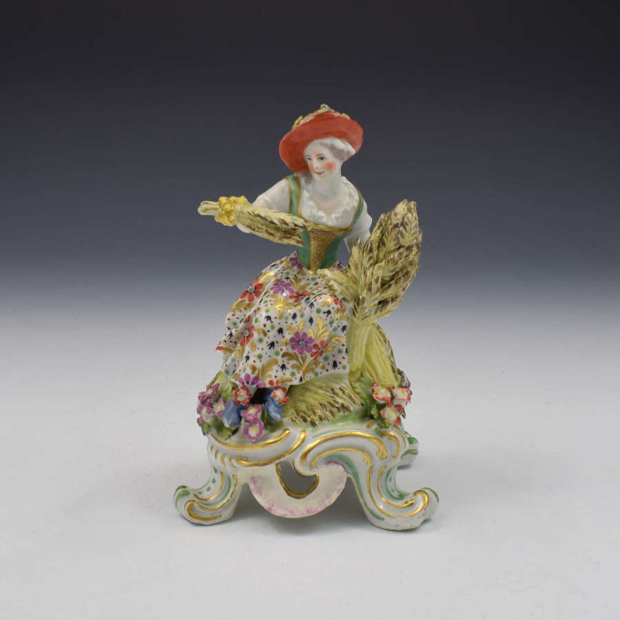 Bow Porcelain Allegorical Figure Of Summer (Seated Rustic Seasons)