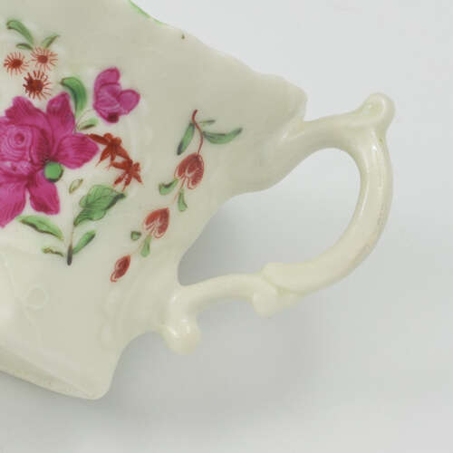 Fine Dr Wall / First Period Worcester Porcelain Hexagonal Sauce Boat c.1755