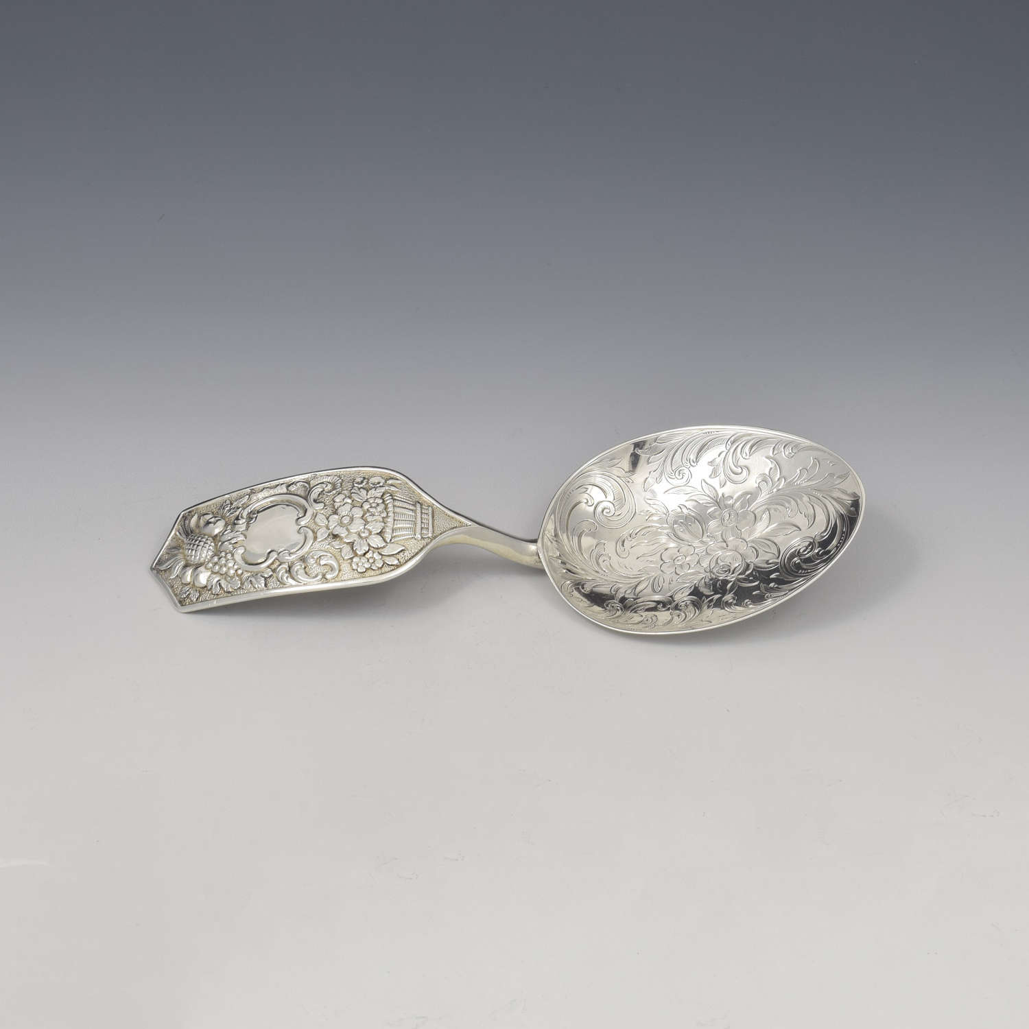 Unusual Victorian Silver Serving Strawberry / Dessert Spoon / Ladle