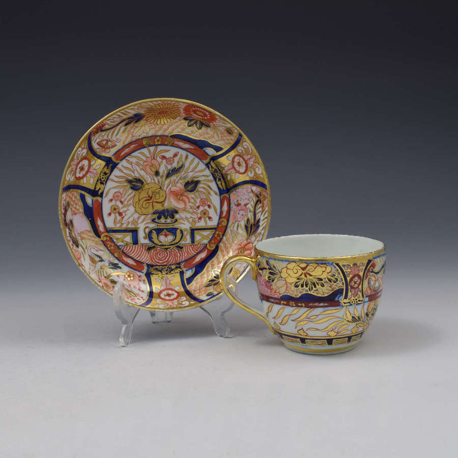 Coalport Porcelain Imari Pattern Cup & Saucer c.1810