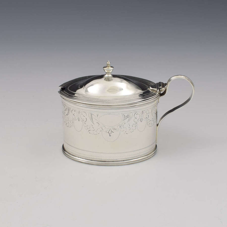 Georgian Silver Oval Mustard Pot 1797 Solomon Hougham