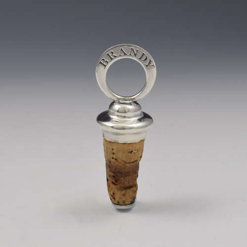 Early Victorian Silver Brandy Cork Decanter / Bottle Stopper