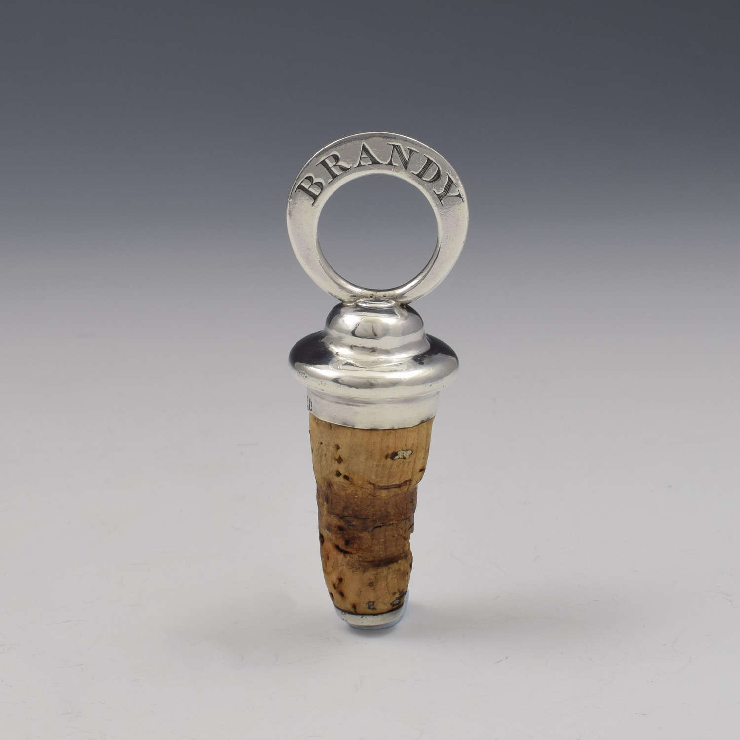 Early Victorian Silver Brandy Cork Decanter / Bottle Stopper