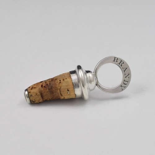 Early Victorian Silver Brandy Cork Decanter / Bottle Stopper