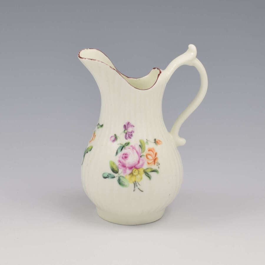 Rare Early Derby Porcelain Fluted Baluster Cream Milk Jug c.1760