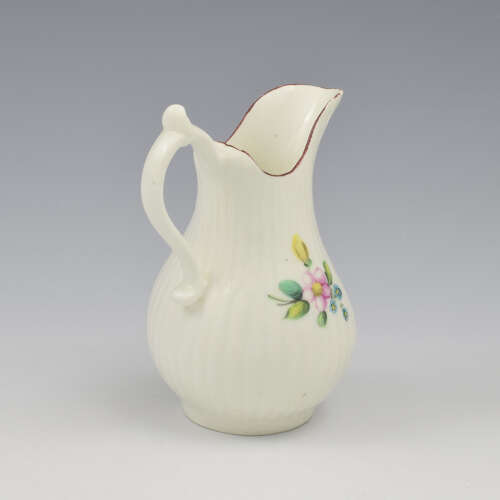 Rare Early Derby Porcelain Fluted Baluster Cream Milk Jug c.1760