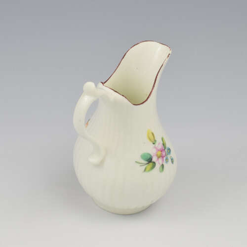 Rare Early Derby Porcelain Fluted Baluster Cream Milk Jug c.1760