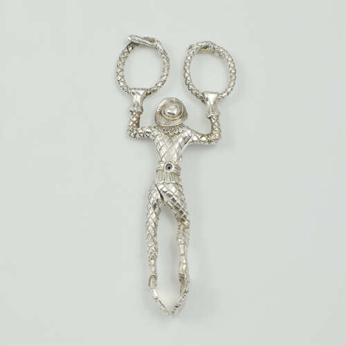 Rare George IV English Novelty Silver Harlequin Monkey Sugar Tongs c.1830 Dee & Fargus