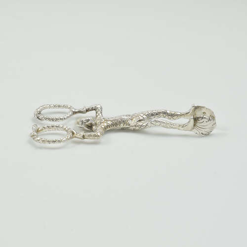 Rare George IV English Novelty Silver Harlequin Monkey Sugar Tongs c.1830 Dee & Fargus
