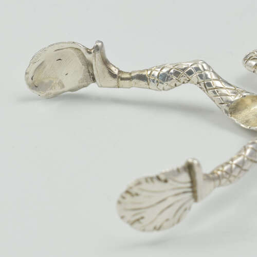 Rare George IV English Novelty Silver Harlequin Monkey Sugar Tongs c.1830 Dee & Fargus