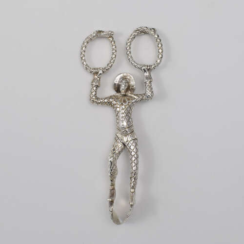 Rare George IV English Novelty Silver Harlequin Monkey Sugar Tongs c.1830 Dee & Fargus