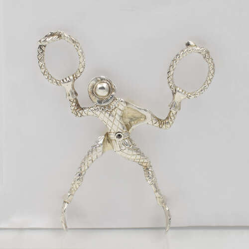 Rare George IV English Novelty Silver Harlequin Monkey Sugar Tongs c.1830 Dee & Fargus
