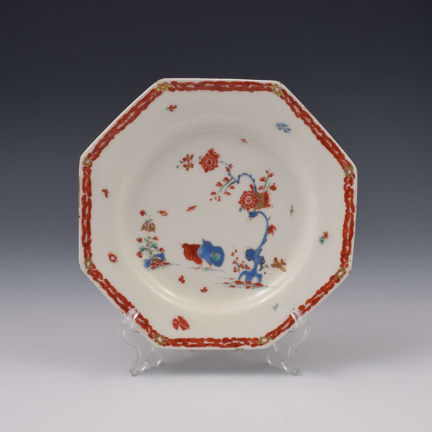 Bow Porcelain Kakiemon Two Quail / Partridge Pattern Plate c.1755