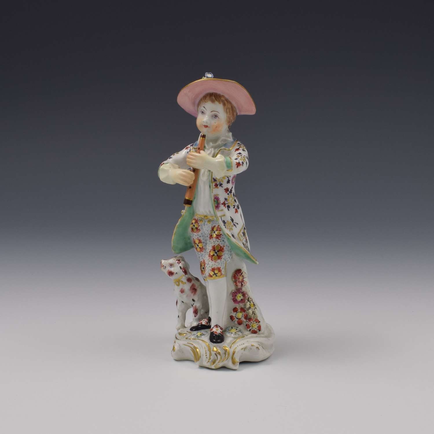 Bow Porcelain Figure Shepherd With Recorder / Pipe c.1760-1764