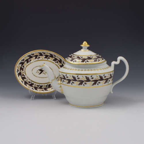Flight & Barr Period Worcester Porcelain Teapot & Stand c.1800