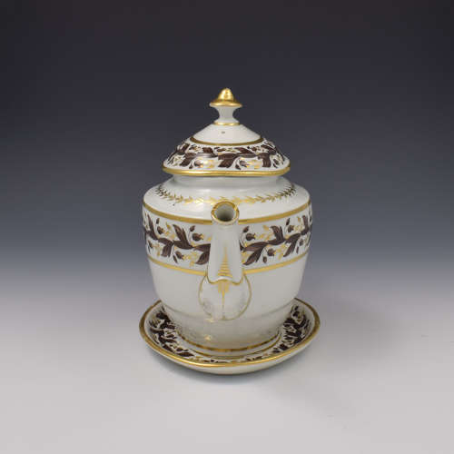 Flight & Barr Period Worcester Porcelain Teapot & Stand c.1800