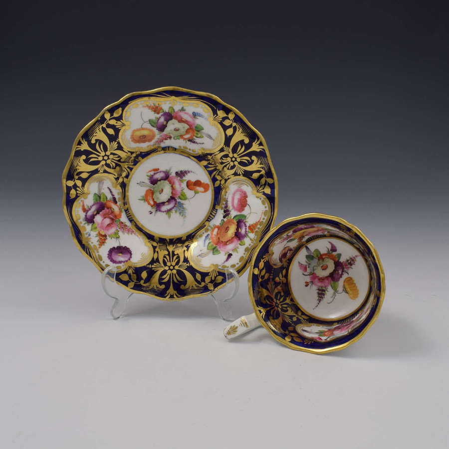 Regency Coalport Porcelain Tea Cup And Saucer c.1825