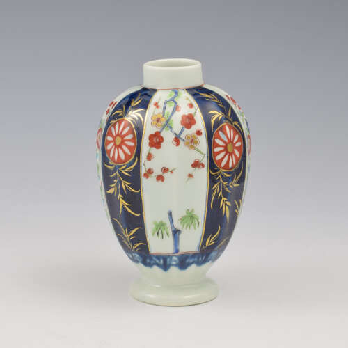 Superb Dr Wall / First Period Worcester Porcelain Tea Canister c.1770