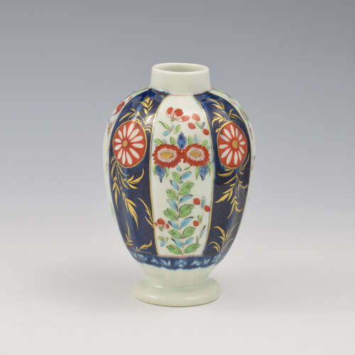 Superb Dr Wall / First Period Worcester Porcelain Tea Canister c.1770