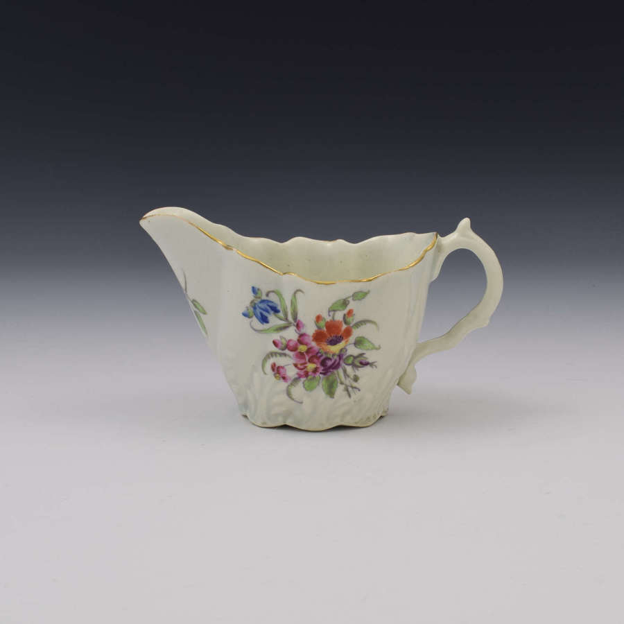 First Period Worcester Porcelain Chelsea Ewer Creamboat c.1765