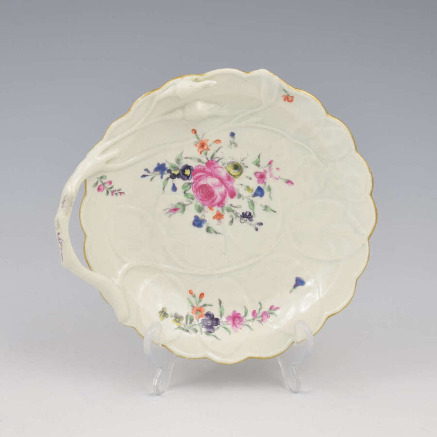 Stunning Dr Wall / First Period Worcester Porcelain Blind Earl Sweetmeat Dish c.1765