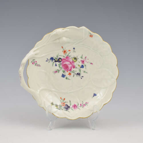 Stunning Dr Wall / First Period Worcester Porcelain Blind Earl Sweetmeat Dish c.1765