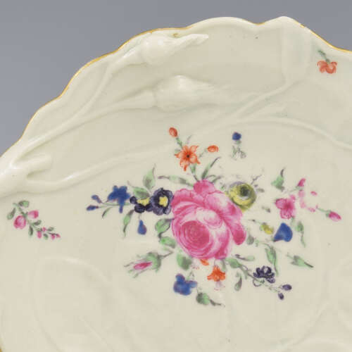 Stunning Dr Wall / First Period Worcester Porcelain Blind Earl Sweetmeat Dish c.1765