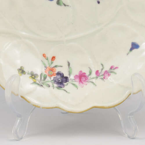 Stunning Dr Wall / First Period Worcester Porcelain Blind Earl Sweetmeat Dish c.1765