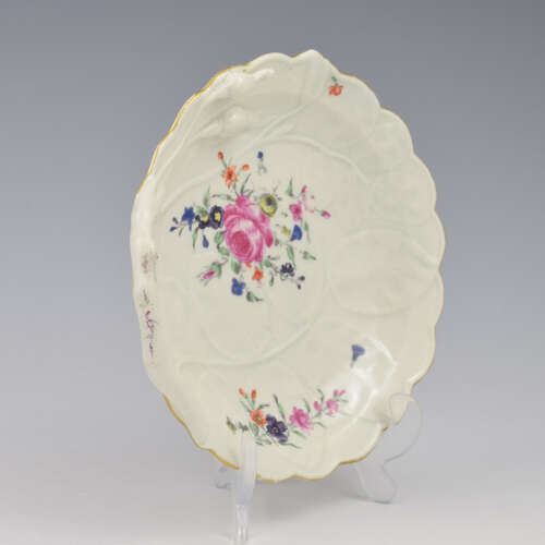 Stunning Dr Wall / First Period Worcester Porcelain Blind Earl Sweetmeat Dish c.1765