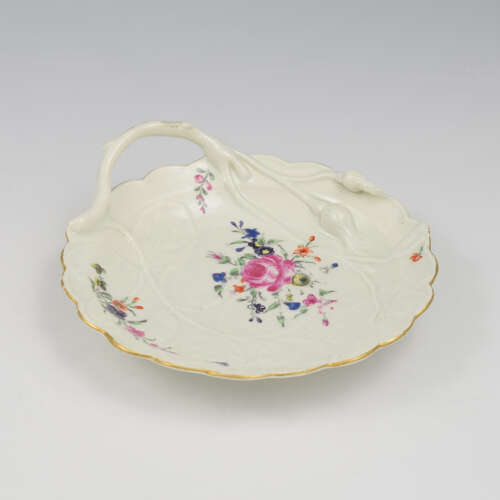 Stunning Dr Wall / First Period Worcester Porcelain Blind Earl Sweetmeat Dish c.1765