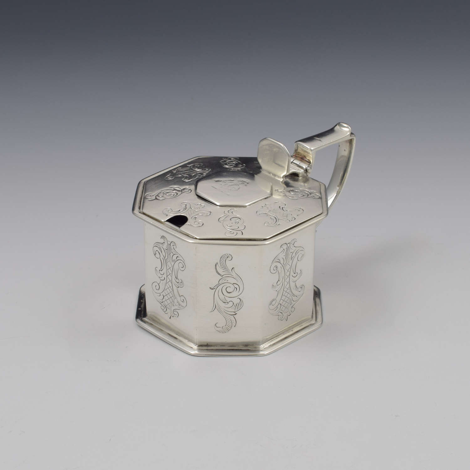 Early Victorian Octagonal Silver Mustard Pot William Forrester 1839
