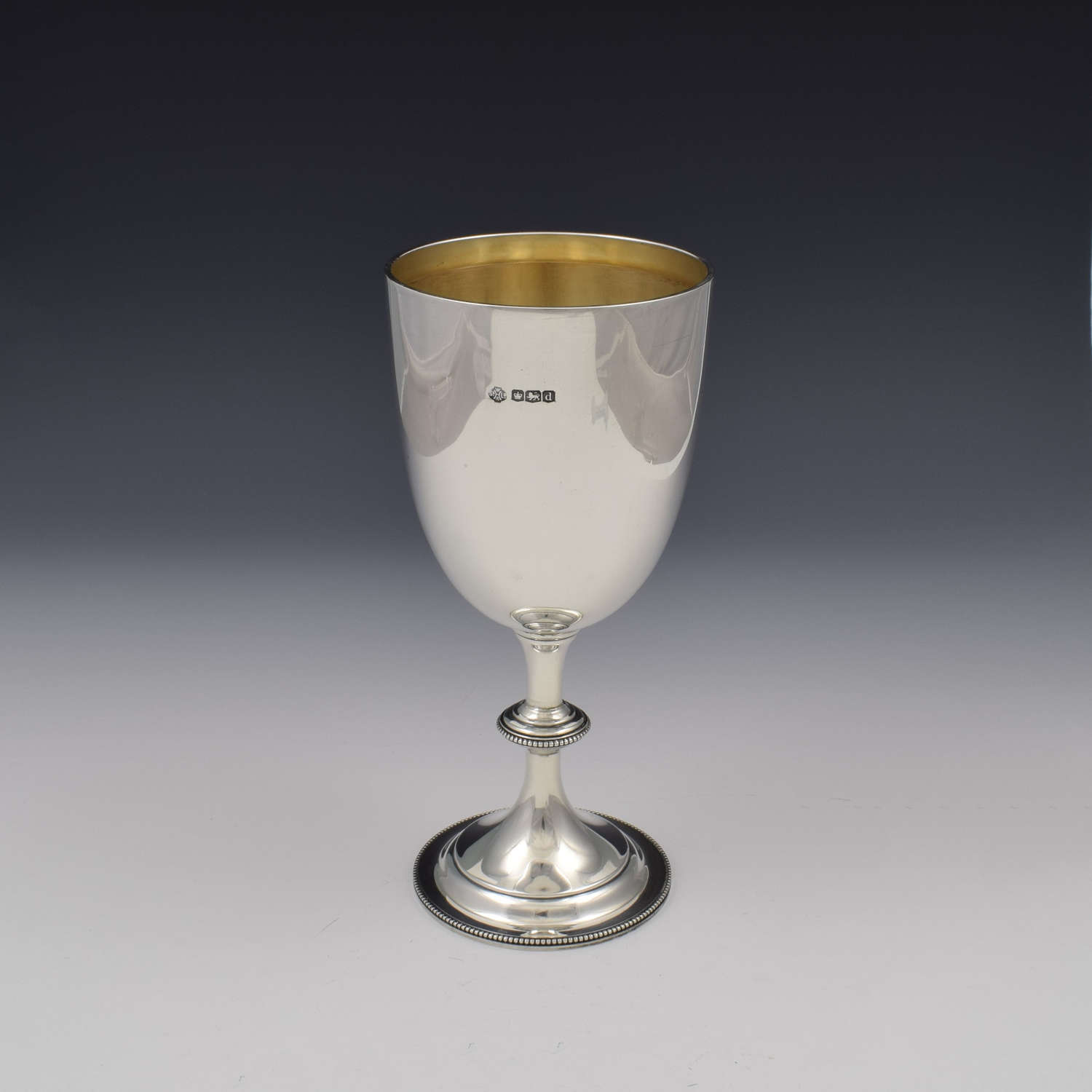 Large Art Deco Silver Wine Goblet / Trophy Cup