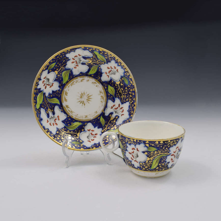 Georgian New Hall Porcelain Tea Cup & Saucer Pattern 921 c.1800