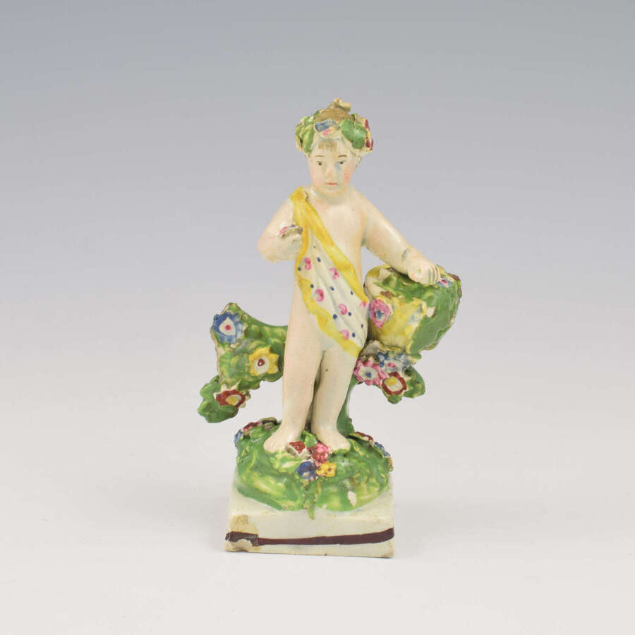 Georgian Staffordshire Pearlware Figure Of A Putto c.1810 Putti