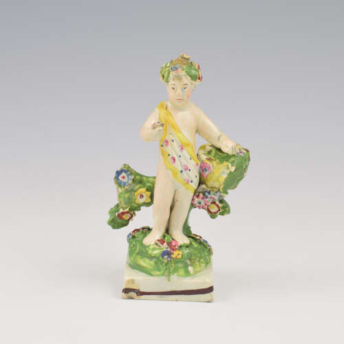 Georgian Staffordshire Pearlware Figure Of A Putto c.1810 Putti