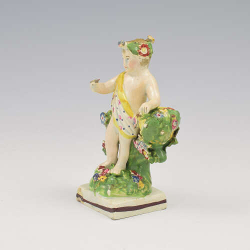 Georgian Staffordshire Pearlware Figure Of A Putto c.1810 Putti