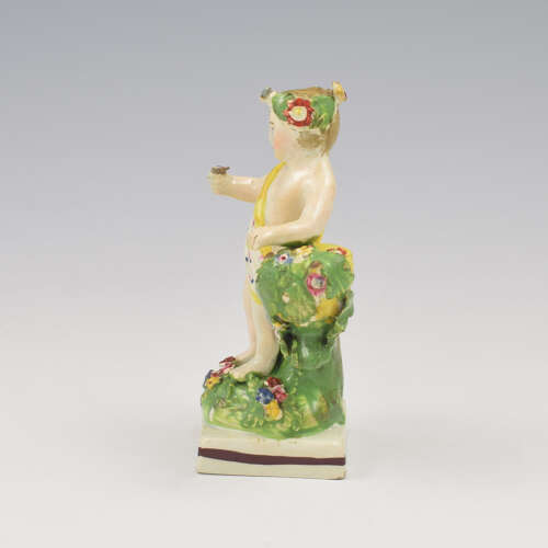 Georgian Staffordshire Pearlware Figure Of A Putto c.1810 Putti