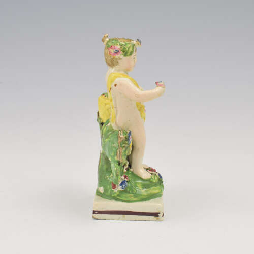 Georgian Staffordshire Pearlware Figure Of A Putto c.1810 Putti