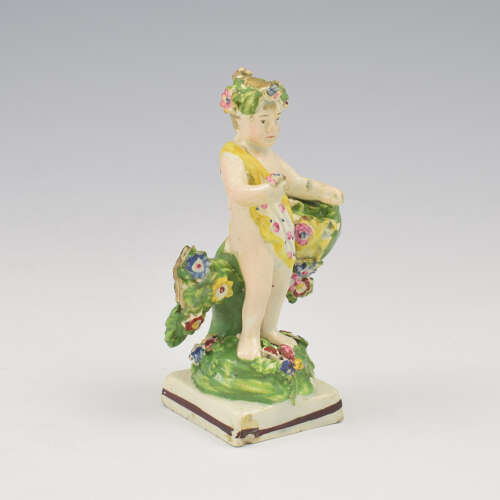 Georgian Staffordshire Pearlware Figure Of A Putto c.1810 Putti