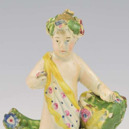 Georgian Staffordshire Pearlware Figure Of A Putto c.1810 Putti