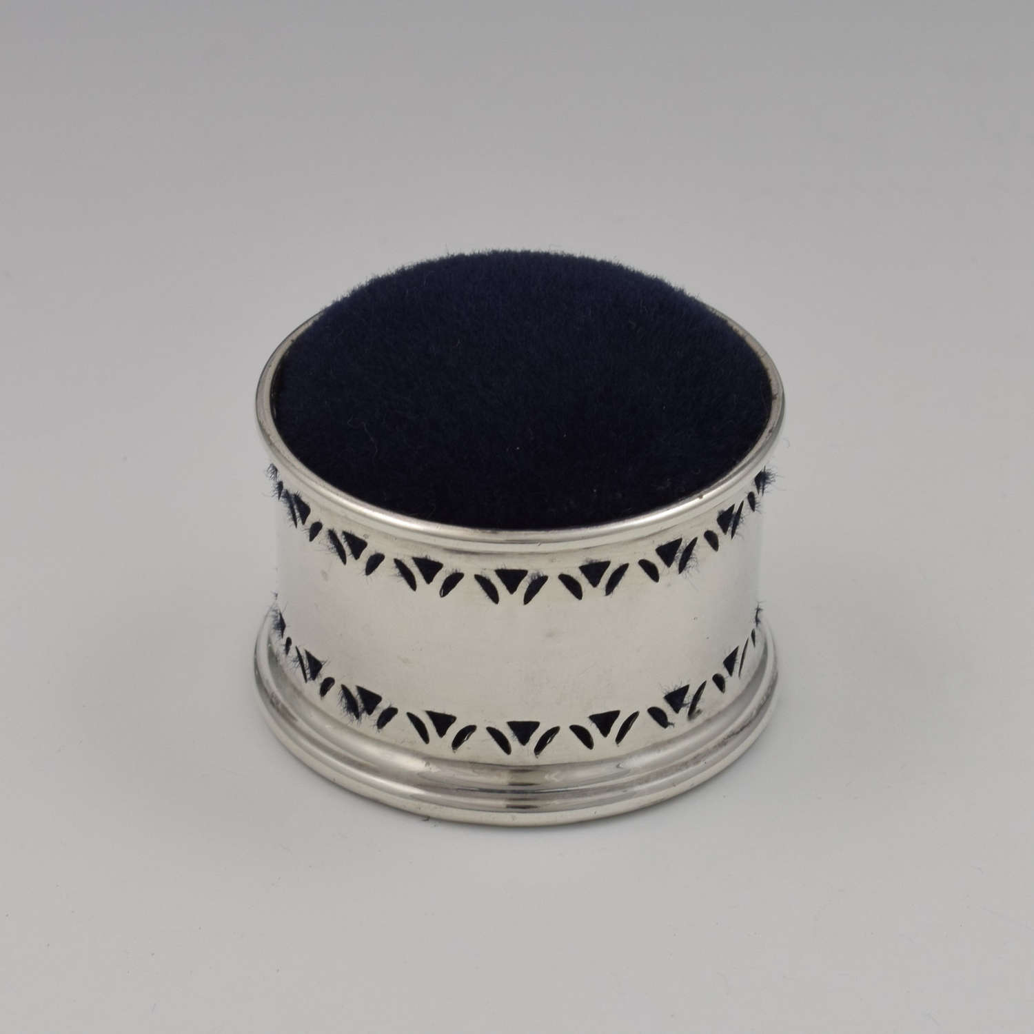 Art Deco English Silver Pierced Circular Pin Cushion Dublin Import