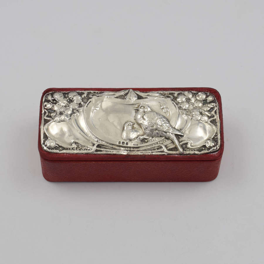 Edwardian Art Nouveau Silver Mounted Jewellery / Sewing Box