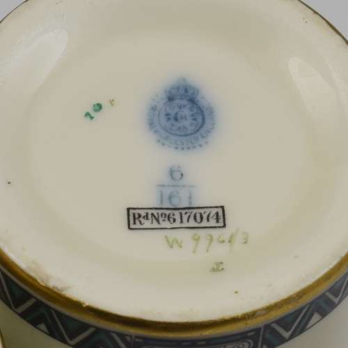 Pair Of Royal Worcester Oriental Pagoda & Fence Pattern Vases 1912
