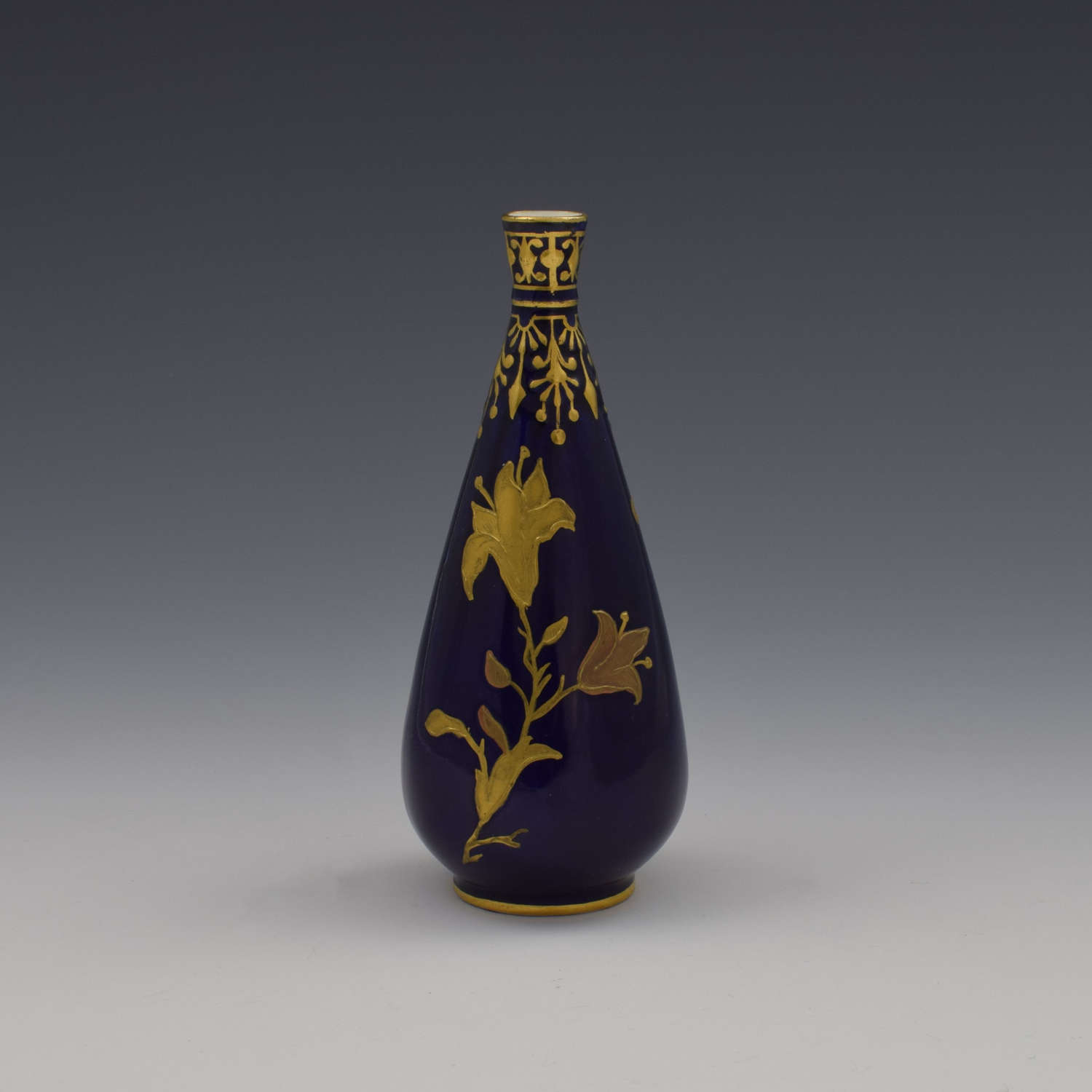 Victorian Royal Crown Derby Porcelain Miniature Stem / Spill Vase 1888