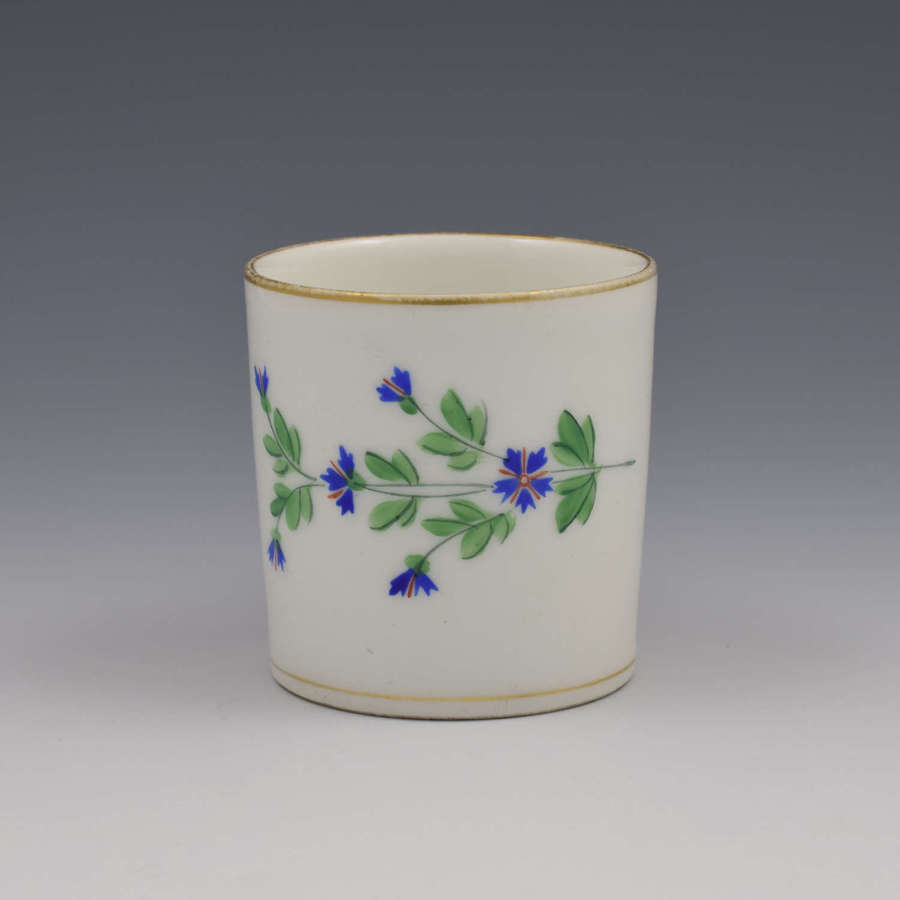 Paris Porcelain Barbeaux Sprigs Coffee Can c.1810