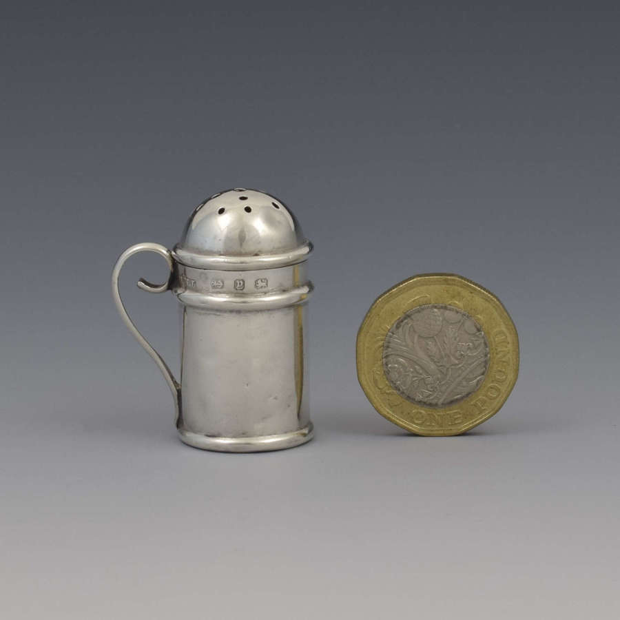 Unusual Victorian English Silver Novelty Miniature Toy Flour Dredger