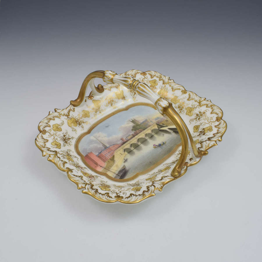 Grainger Lee & Co. Porcelain Basket View Of Worcester c.1835