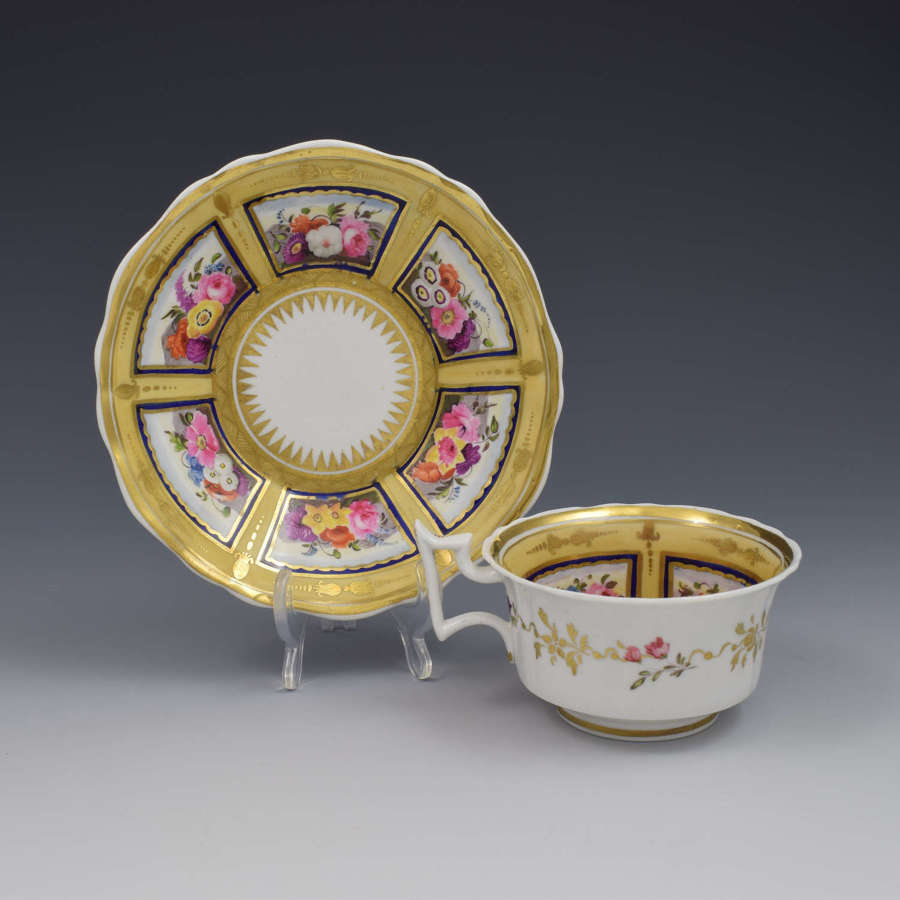 New Hall Regency Porcelain Old English Tea Cup & Saucer Pattern 3075