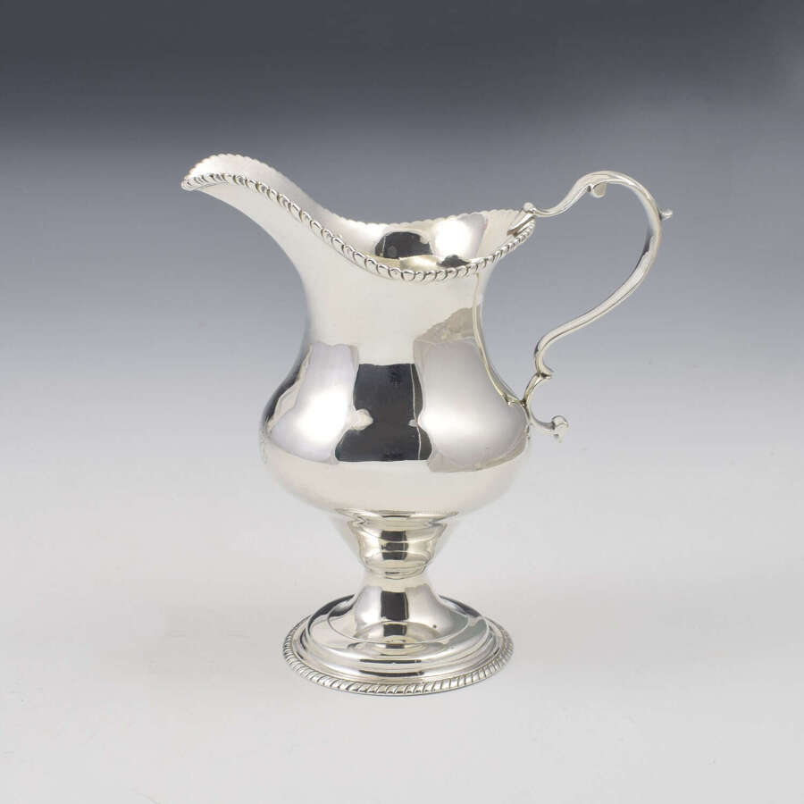 Large Georgian Newcastle Silver Milk / Cream Jug Stalker & Mitchison c.1780